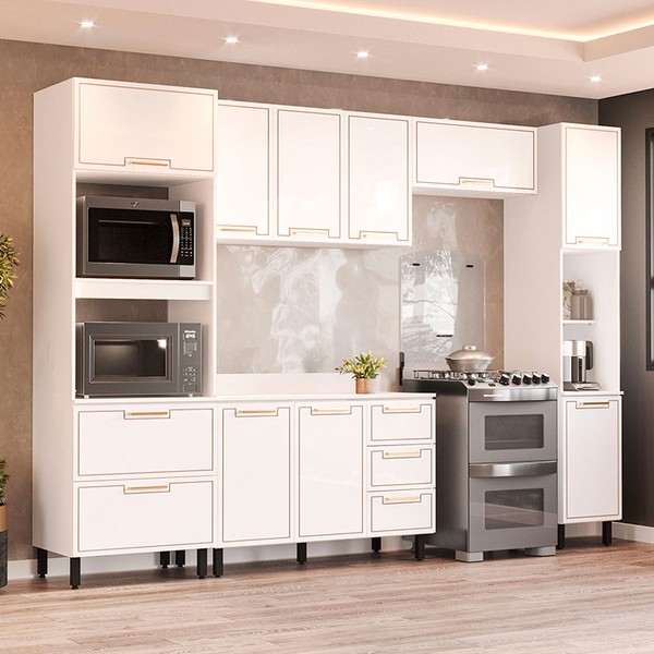 Cozinha Completa Amara 10 Portas 4 Gavetas 40250092 Branco - Politorno