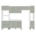 Cozinha Completa Amara 10 Portas 4 Gavetas 40250092 Branco/Verde Oliva - Politorno
