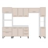 Cozinha Completa Amara 10 Portas 4 Gavetas 40250092 Branco/Creme - Politorno