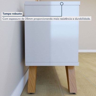 Rack Painel para TV Até 75 Polegadas Paris Gaia 2 Portas 2 Prateleiras Off White/Naturalle - Mavaular