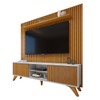Rack Painel para TV Até 75 Polegadas Paris Gaia 2 Portas 2 Prateleiras Off White/Naturalle - Mavaular