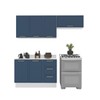 Cozinha Completa Amara 6 Portas 3 Gavetas 40250093 Branco/Azul - Politorno
