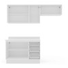 Cozinha Completa Amara 6 Portas 3 Gavetas 40250093 Branco/Azul - Politorno