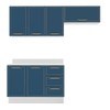 Cozinha Completa Amara 6 Portas 3 Gavetas 40250093 Branco/Azul - Politorno