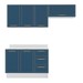 Cozinha Completa Amara 6 Portas 3 Gavetas 40250093 Branco/Azul - Politorno