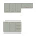 Cozinha Completa Amara 6 Portas 3 Gavetas 40250093 Branco/Verde Oliva - Politorno