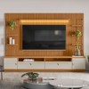 Estante para TV Até 75 Polegadas Colina 2 Portas com Led 268 Cm Nature/Off White - Pnr Móveis