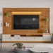 Estante para TV Até 75 Polegadas Colina 2 Portas com Led 268 Cm Nature/Off White - Pnr Móveis