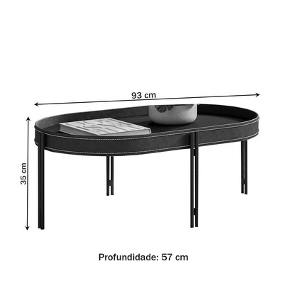 Mesa de Centro Lapin Preto - Pnr Móveis