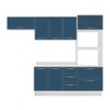 Cozinha Completa Amara 8 Portas 4 Gavetas 40250094 Azul/Branco - Politorno