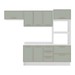 Cozinha Completa Amara 8 Portas 4 Gavetas 40250094 Verde Oliva/Branco - Politorno