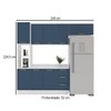 Cozinha Completa Amara 8 Portas 3 Gavetas 40250096 Branco/Azul - Politorno