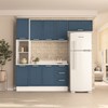 Cozinha Completa Amara 8 Portas 3 Gavetas 40250096 Branco/Azul - Politorno