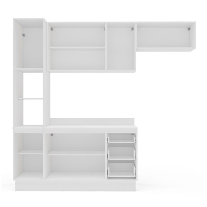 Cozinha Completa Amara 8 Portas 3 Gavetas 40250096 Branco/Azul - Politorno