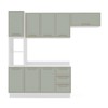 Cozinha Completa Amara 8 Portas 3 Gavetas 40250096 Branco/Verde Oliva - Politorno