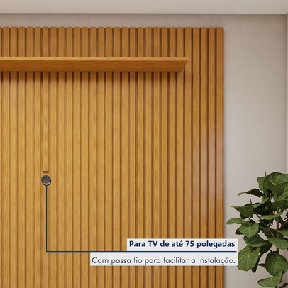 Rack com Painel para TV Até 75 Polegadas Gaia Paris 2 Portas Naturalle - Mavaular
