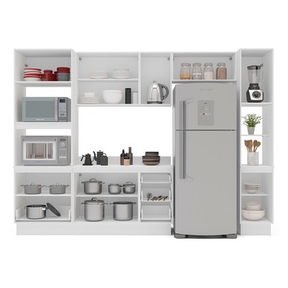 Cozinha Completa Amara 10 Portas 4 Gavetas 40250098 Creme/Branco - Politorno