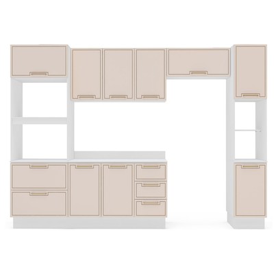 Cozinha Completa Amara 10 Portas 4 Gavetas 40250098 Creme/Branco - Politorno