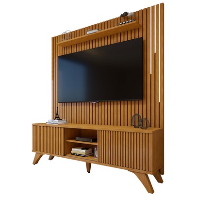 Rack com Painel para TV Até 75 Polegadas Paris Gaia 2 Portas 2 Prateleiras com Led Naturalle - Mavaular
