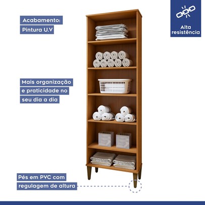 Lavanderia Completo Belém 2 Portas 6 Prateleiras Nature/Off White - Kaiki Móveis