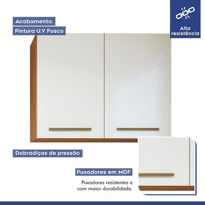 Lavanderia Completo Belém 2 Portas 6 Prateleiras Nature/Off White - Kaiki Móveis