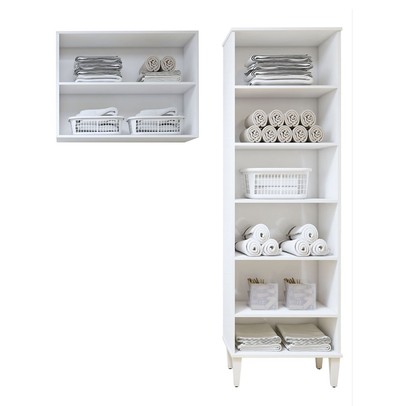 Lavanderia Completo Belém 2 Portas 6 Prateleiras Branco - Kaiki Móveis