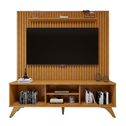 Rack com Painel para TV Até 75 Polegadas Gaia Paris 2 Portas Naturalle - Mavaular