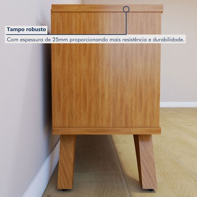 Rack com Painel para TV Até 75 Polegadas Gaia Paris 2 Portas Naturalle - Mavaular