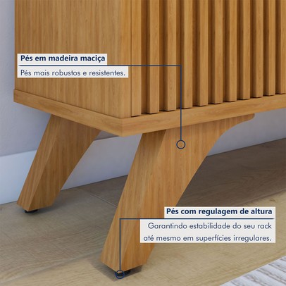 Rack com Painel para TV Até 75 Polegadas Gaia Paris 2 Portas Naturalle - Mavaular