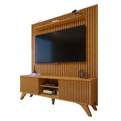 Rack com Painel para TV Até 75 Polegadas Gaia Paris 2 Portas Naturalle - Mavaular