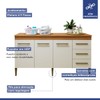 Armário Multiuso Nova Iguaçu 3 Portas 3 Gavetas Nature/Off White - Kaki Móveis