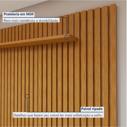 Rack com Painel para TV Até 75 Polegadas Grécia Paris 4 Portas 1 Gaveta Off White/Naturalle - Mavaular