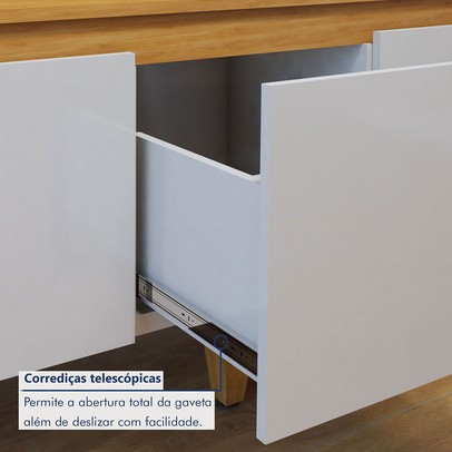 Rack com Painel para TV Até 75 Polegadas Grécia Paris 4 Portas 1 Gaveta Off White/Naturalle - Mavaular