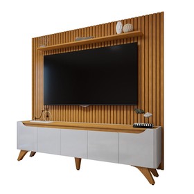 Rack com Painel para TV Até 75 Polegadas Grécia Paris 4 Portas 1 Gaveta Off White/Naturalle - Mavaular