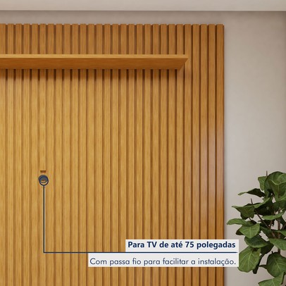 Rack com Painel para TV Até 75 Polegadas Grécia Paris 4 Portas 1 Gaveta Off White/Naturalle - Mavaular