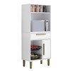 Armário de Cozinha Lorena 1 Porta 1 Gaveta com Fruteira Branco - Kaiki Móveis