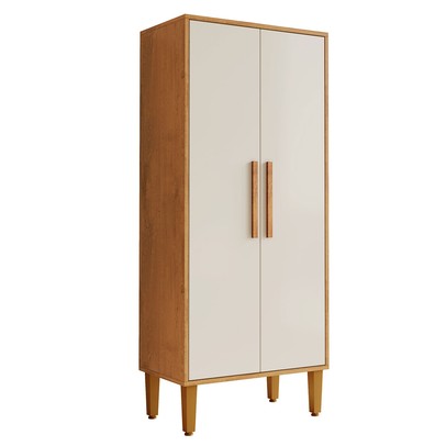 Armário Multiuso Paraná 2 Portas 3 Prateleiras Nature/Off White - Kaiki Móveis