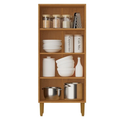 Armário Multiuso Paraná 2 Portas 3 Prateleiras Nature/Off White - Kaiki Móveis