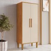 Armário Multiuso Paraná 2 Portas 3 Prateleiras Nature/Off White - Kaiki Móveis