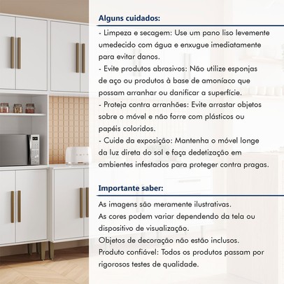 Cozinha Completa Lorena 15 Portas 2 Gavetas Branco - Kaiki Móveis
