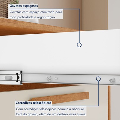 Cozinha Completa Lorena 15 Portas 2 Gavetas Nature/Off White - Kaiki Móveis