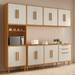 Cozinha Completa Lorena 15 Portas 2 Gavetas Nature/Off White - Kaiki Móveis