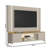 Rack com Painel para TV Até 75 Polegadas Elven 2 Portas com Vidro e Led Tauari/Off White - Pnr Móveis