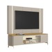 Rack com Painel para TV Até 75 Polegadas Elven 2 Portas com Vidro e Led Tauari/Off White - Pnr Móveis