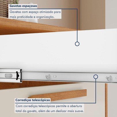 Cozinha Completa Lorena 14 Portas 2 Gavetas com Fruteira Nature/Off White - Kaiki Móveis