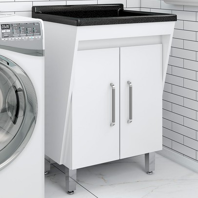 Armário Multiuso Irene com Cuba 2 Portas Branco - Pnr Móveis