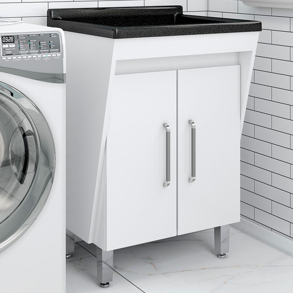 Armário Multiuso Irene com Cuba 2 Portas Branco - Pnr Móveis