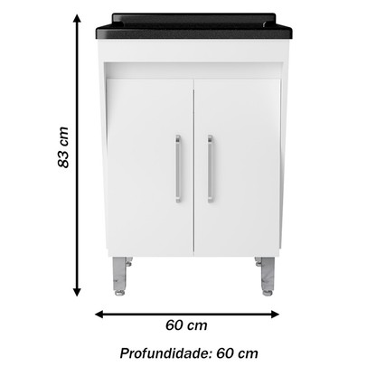Armário Multiuso Irene com Cuba 2 Portas Branco - Pnr Móveis