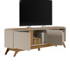 Rack para TV Até 70 Polegadas Street 2 Portas Nature/Off White - Pnr Móveis