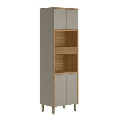 Torre Quente Renard 4 Portas 100% Mdf Jequitibá/Gris Fosco - Pnr Móveis